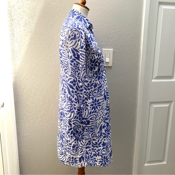 Original Roberta Roller Rabbit Dress Blue White Long Sleeve Button Down - Picture 7 of 11